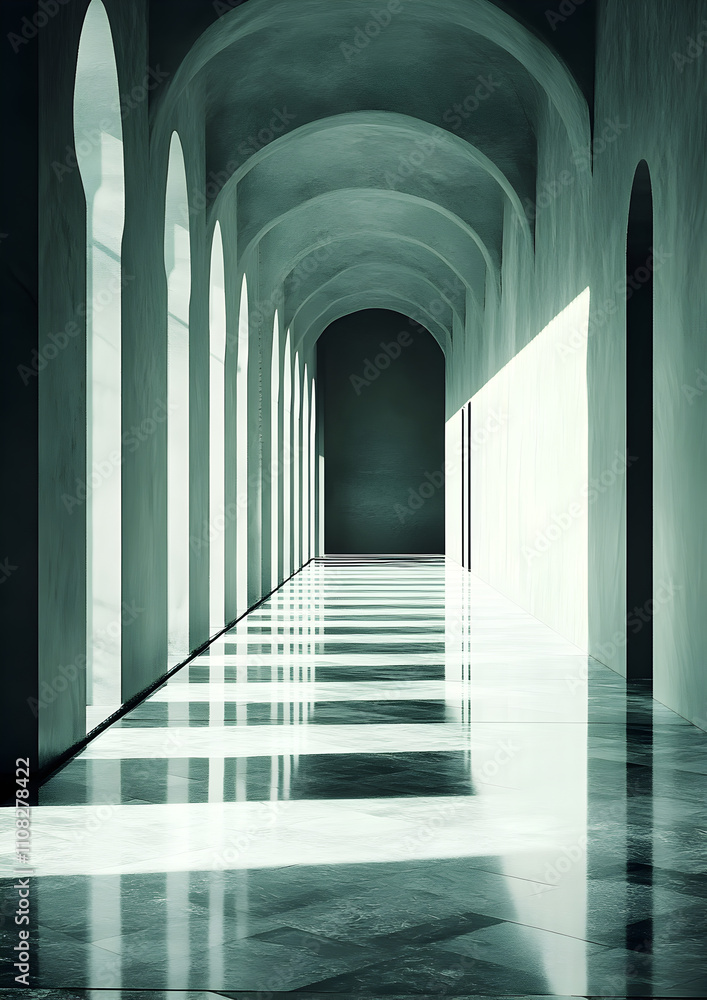 Obraz premium corridor with columns and arches
