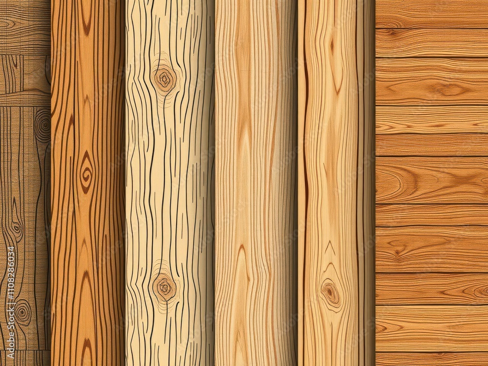 Fototapeta premium A collection of realistic wood texture vector patterns for design projects, set
