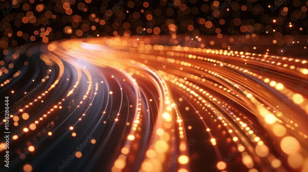 A vibrant abstract design featuring flowing lines and glowing particles. A vibrant abstract design featuring flowing lines and glowing particles.