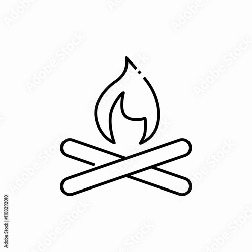 bonfire flame icon sign vector
