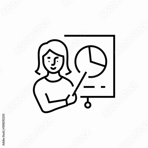female presentation statistics icon sign vector