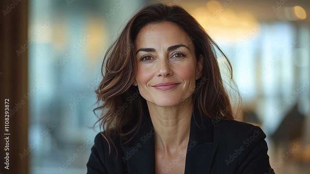Fototapeta premium Middle age European business woman CEO using laptop