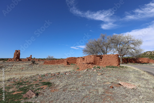 Abo ruins at Las Misiones de los Pueblos de Salinas, New Mexico photo