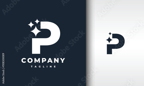 Letter P Shine Logo