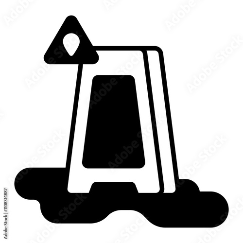 Wet floor black icon