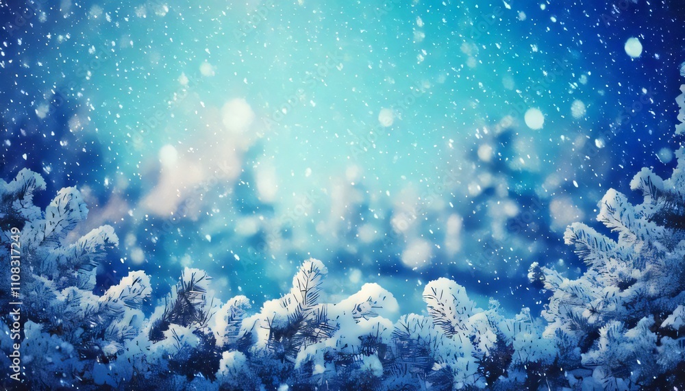 Obraz premium snow fall winter Christmas background