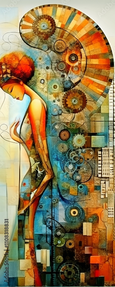 Fototapeta premium Art Image for Frames and Posters, Resolution 150 dpi, Size 90:225, Oil Painting, Watercolor, Realistic, Abstract Style, Geometric, Minimalist, Landscape, Urban, Nature, High Definition