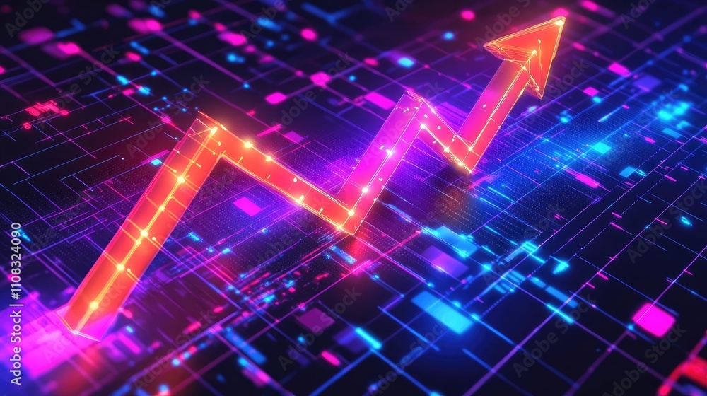 Dynamic Data Visualization with Rising Trend Arrow Dynamic Data Visualization with Rising Trend Arrow