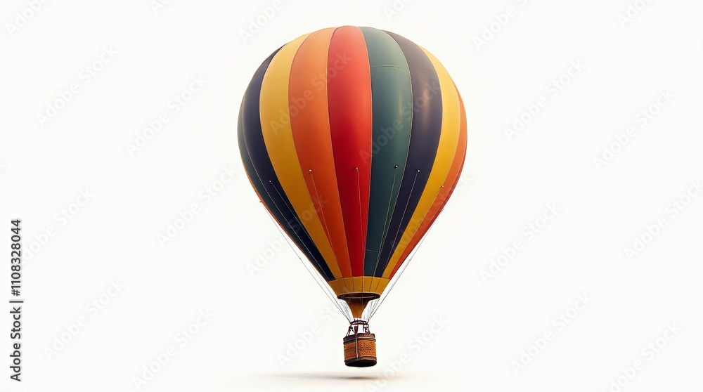 Fototapeta premium Colorful Hot Air Balloon on White Background