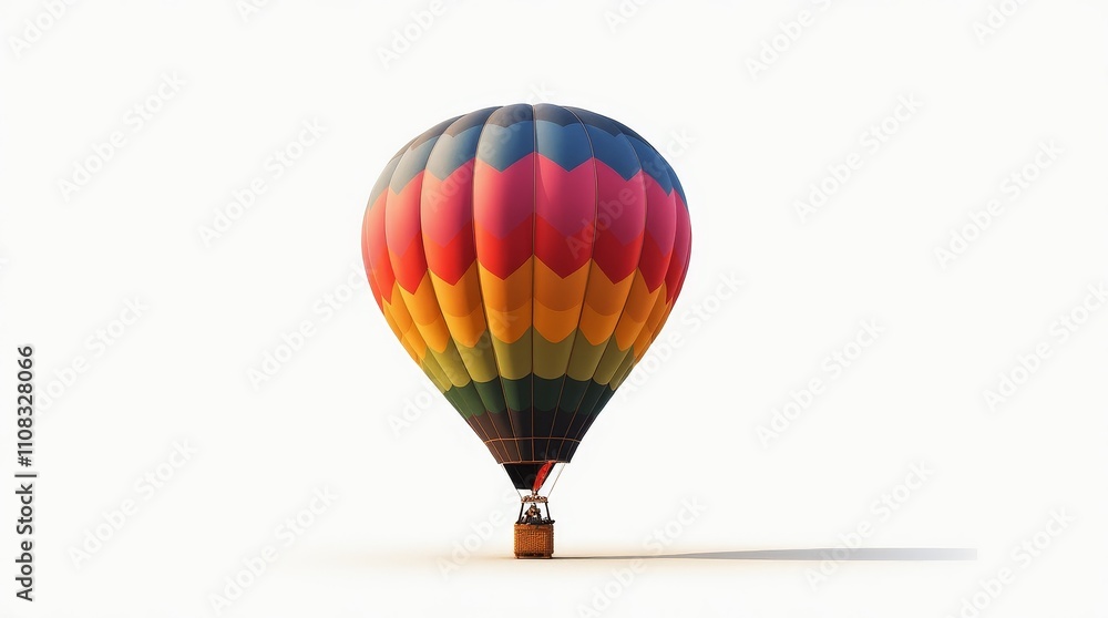 Fototapeta premium Colorful Hot Air Balloon on White Background