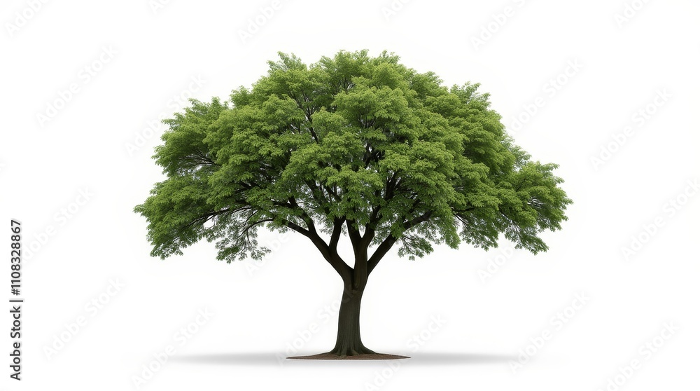Fototapeta premium Solitary Green Tree on White Background