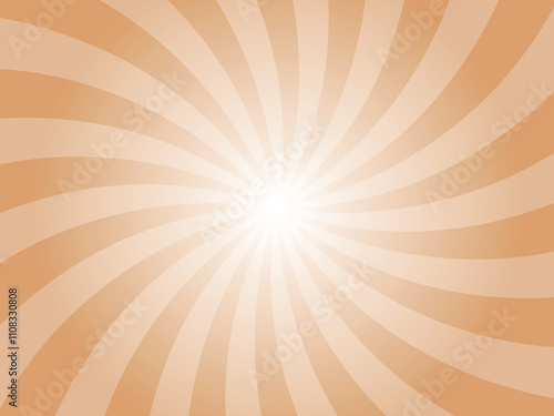 Abstract Brown Background with Rays Retro Starburst Rays. Buff Brown Sunburst Background Vector Illustration Pattern Beam Rays. Spiral Radial Striped Backdrop. Vector Illustration.