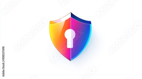 Free Download Colorful shield icon with keyhole symbol for security - GFXLoad