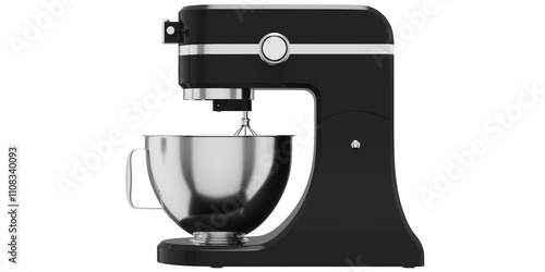 side view of black and white electric mixer isolated on white background premium png for make mockup 