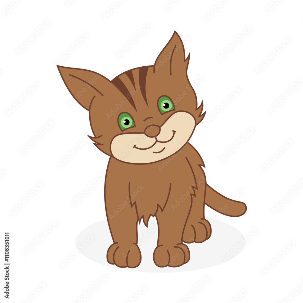Obraz premium Cute cat cartoon vector illustration