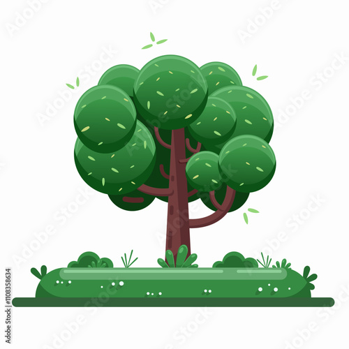 Flat illustration Flat Tree Icon High-Quality Nature Vector for Versatile Use