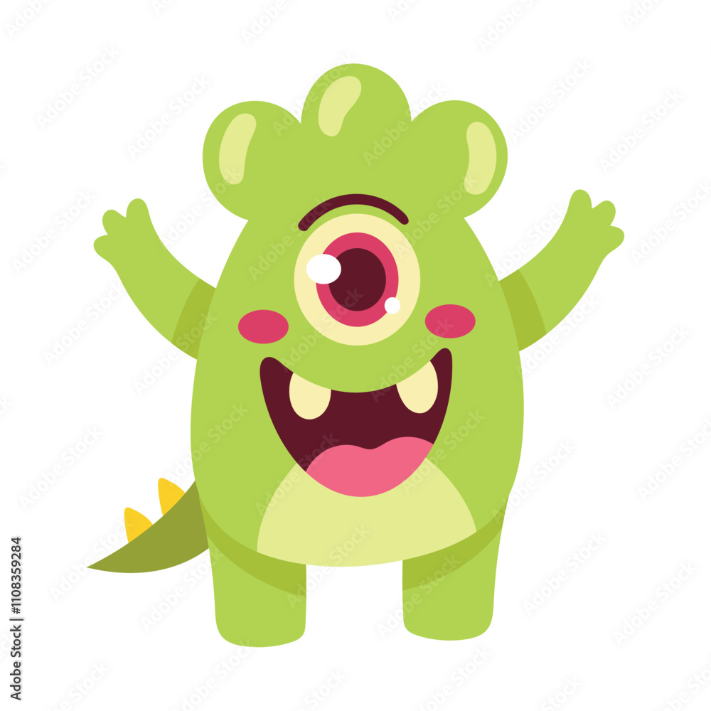 Fototapeta premium cute green monster