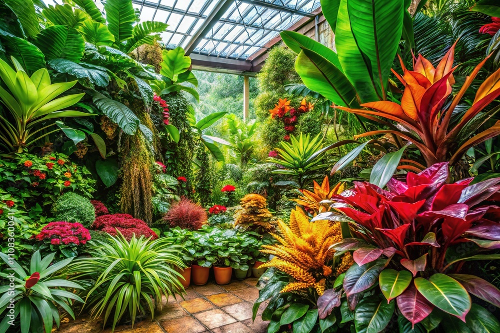 Fototapeta premium Tropical Botanical Garden Exhibit - Indoor Nature Photography