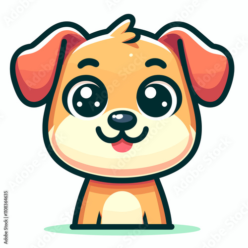 Cartoon character, dog, puppy, flat colors