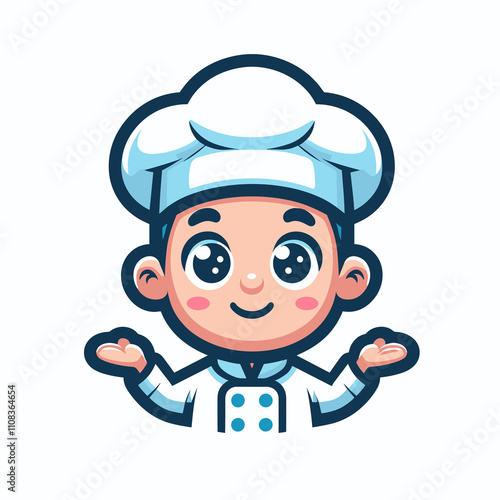 Cartoon character, cook, flat colors