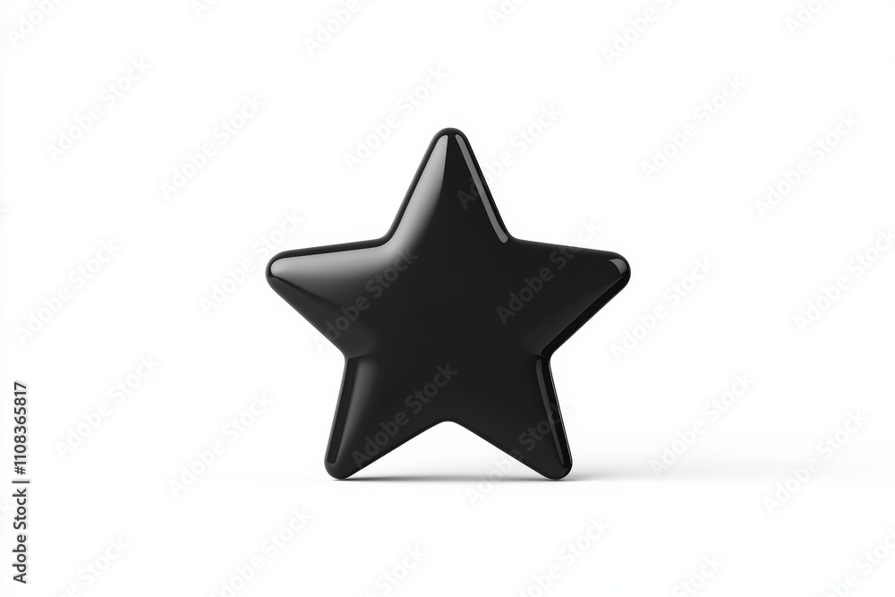Obraz premium Sleek black star-shaped object on white background