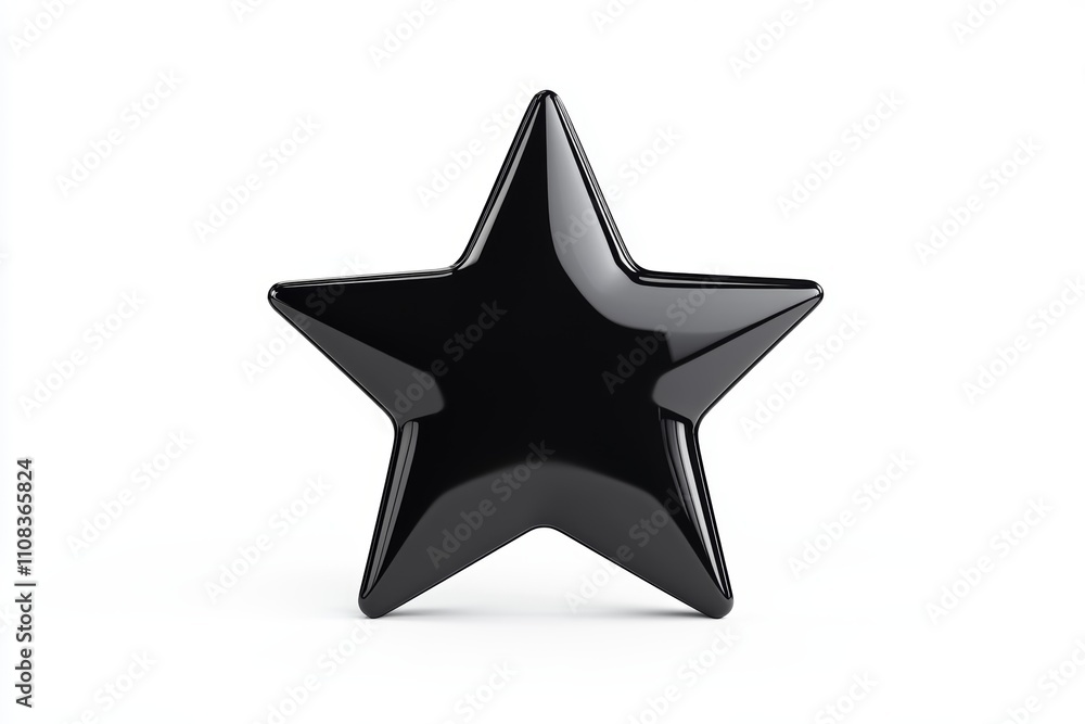 Obraz premium Shiny black star on white background