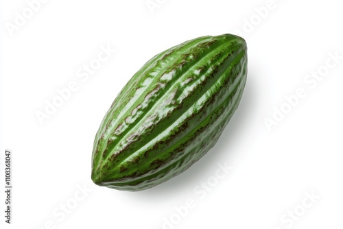 Wallpaper Mural Fresh green cocoa pod on white background highlighting natural texture Torontodigital.ca