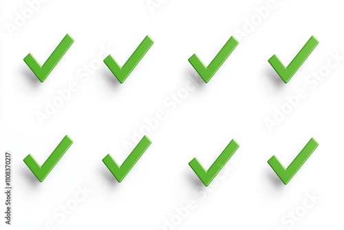 Free Download Nine uniform green check marks on white background - GFXLoad
