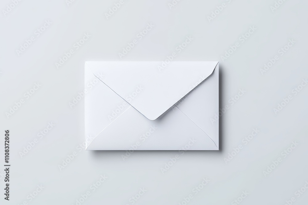 Simple white envelope on light gray background Simple white envelope on light gray background