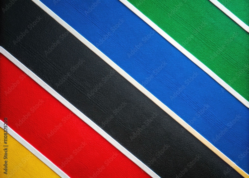 Fototapeta premium Abstract Geometric Background, Olympic Colors Parallel Lines - Minimalist Photography