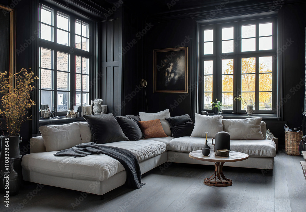 Fototapeta premium a luxurious and designer living room, architecture elegant and modern with many colors