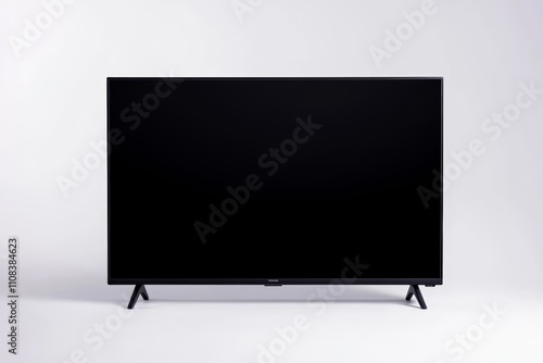 Modern flat screen led television display on minimalist background