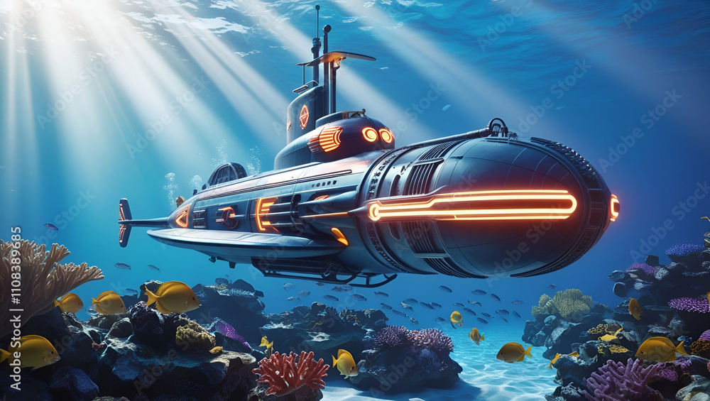 Obraz premium A mesmerizing underwater craft scene