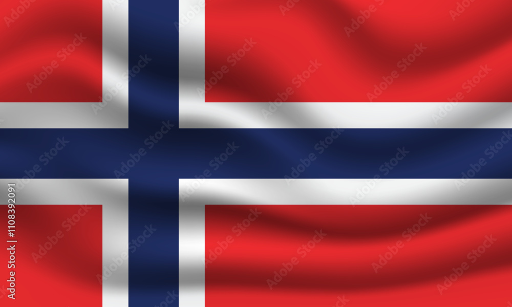 Fototapeta premium 3d Norwegian Flag waving banner background