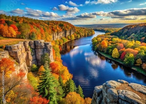 St. Croix River Scenic Vista: Breathtaking Landscape Photography, Minnesota Wisconsin River Valley