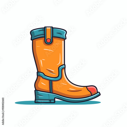 Colorful rubber boot with a stylish design displayed on a clean background
