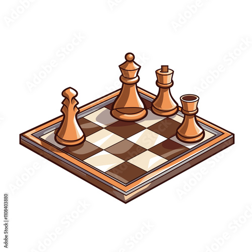 Chess pieces in a strategic endgame position