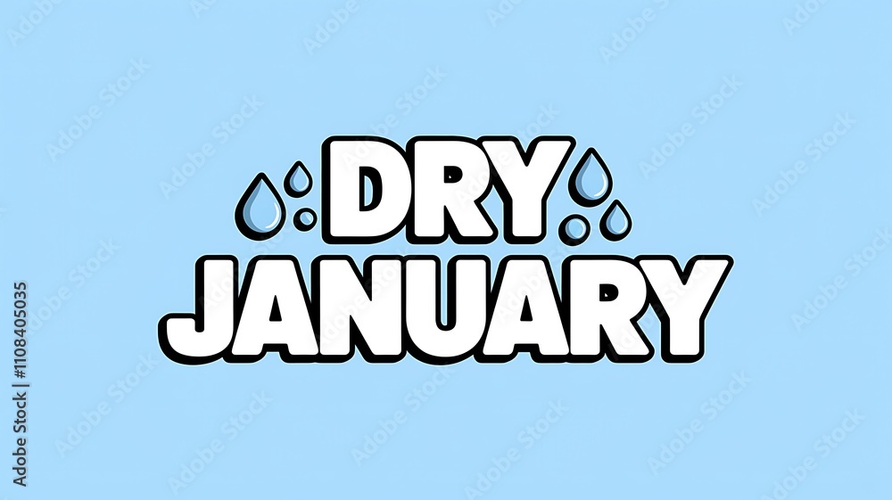 Fototapeta premium Dry January campaign promotes alcohol abstinence