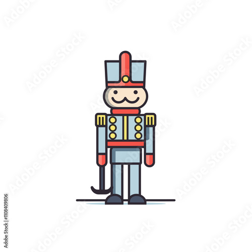 Colorful toy soldier character with a smiling face