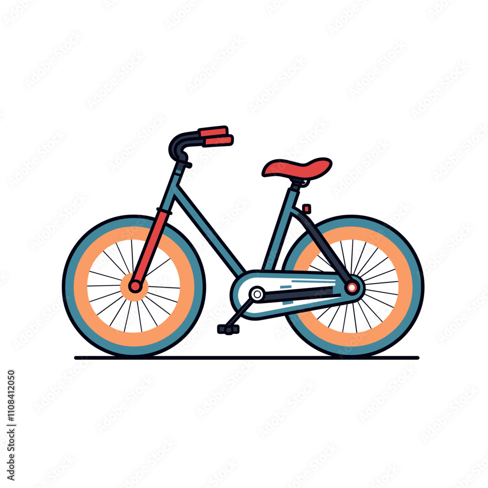 Fototapeta premium Stylish city bike with vibrant design elements