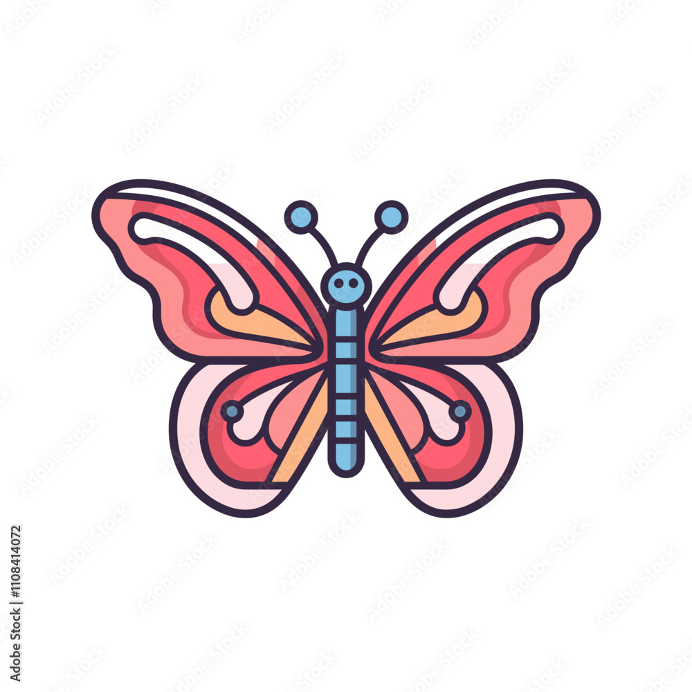 Colorful butterfly design with intricate patterns Colorful butterfly design with intricate patterns