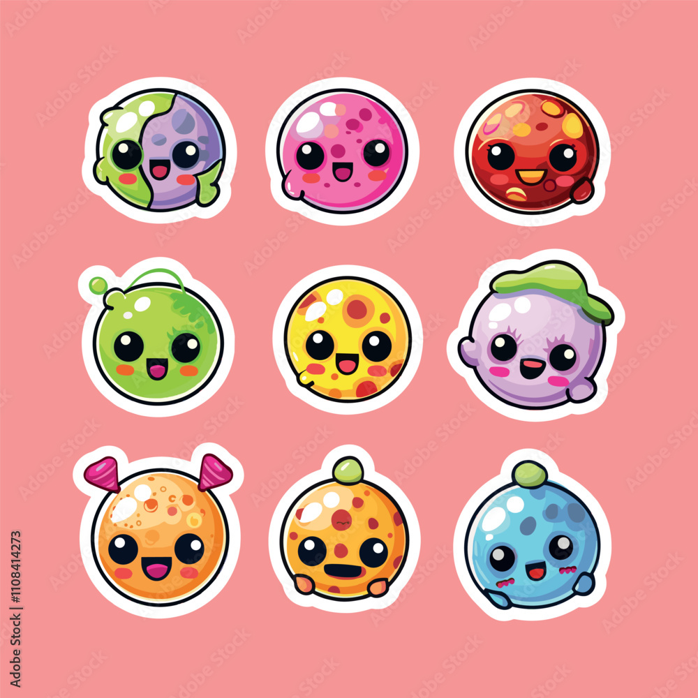 Fototapeta premium collection of cute vector electronic goods stickers
