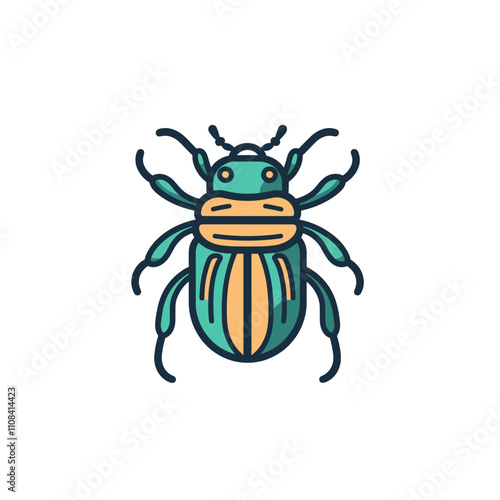 Colorful insect illustration on a white background