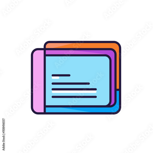 Colorful stacked cards with simplified design