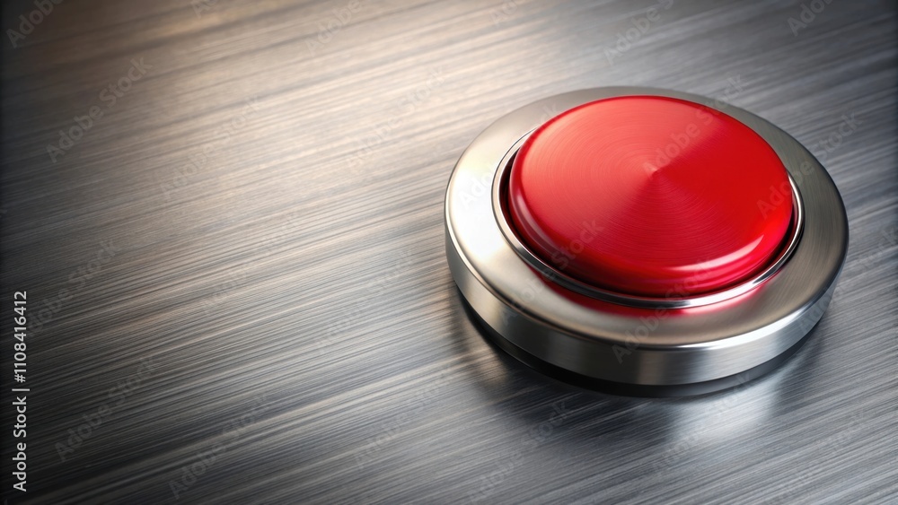 Red stop button on a metallic surface , emergency, push, button, red, stop, alert, danger, safety, security, caution Red stop button on a metallic surface , emergency, push, button, red, stop, alert, danger, safety, security, caution