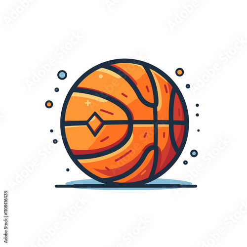Exciting basketball in motion on a vibrant court