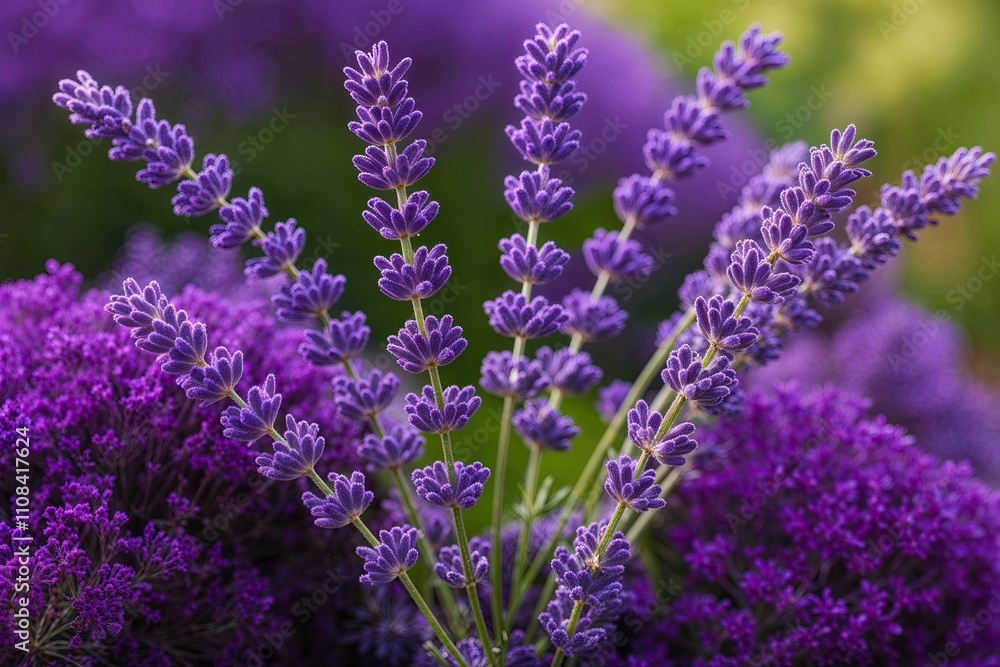 Obraz premium Serene Purple Lavender Sprigs in a Tranquil Floral Arrangement