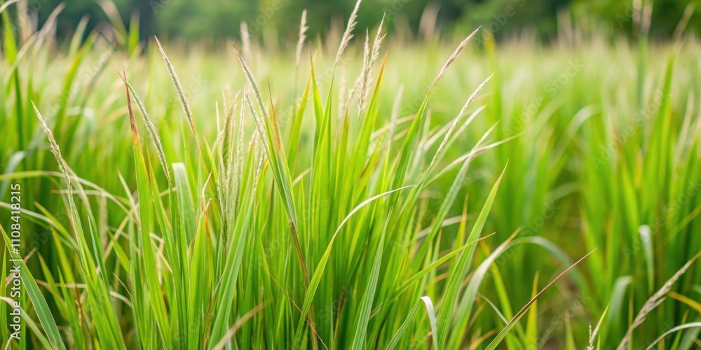Obraz premium Close-up of Ruzi grass (Brachiaria ruziziensis) in a lush pasture , livestock feed