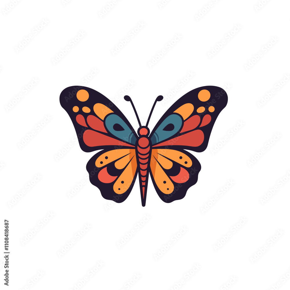 Obraz premium Vibrant butterfly with bright patterns