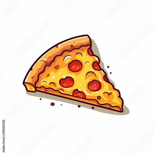 Delicious pepperoni slice on a clean background